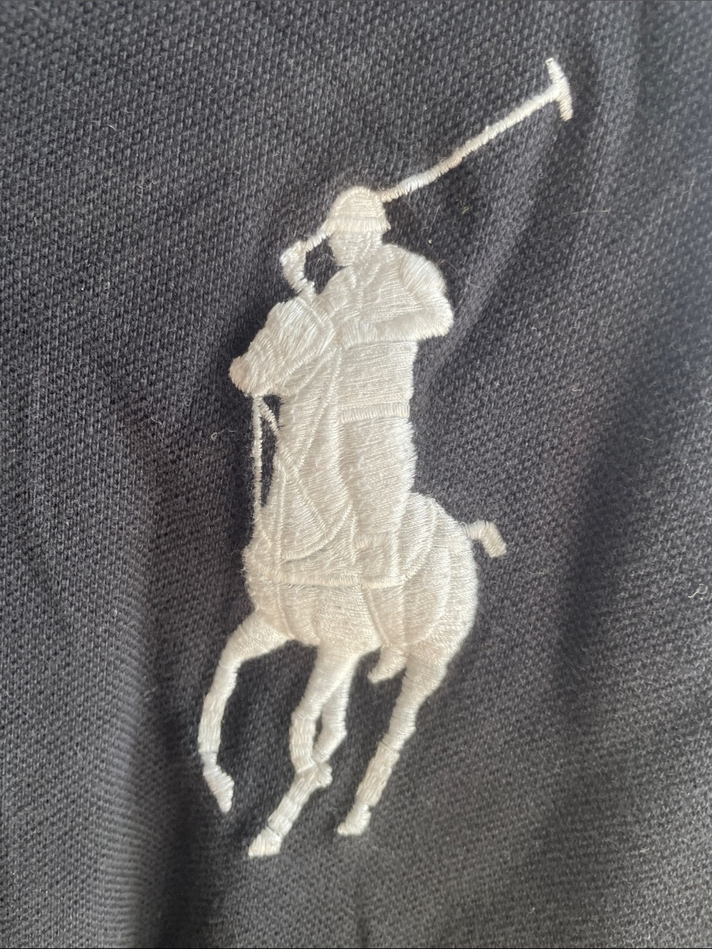 Ralph Lauren Black Polo with White Pony and Multicolor Crest - Picture 4 of 5